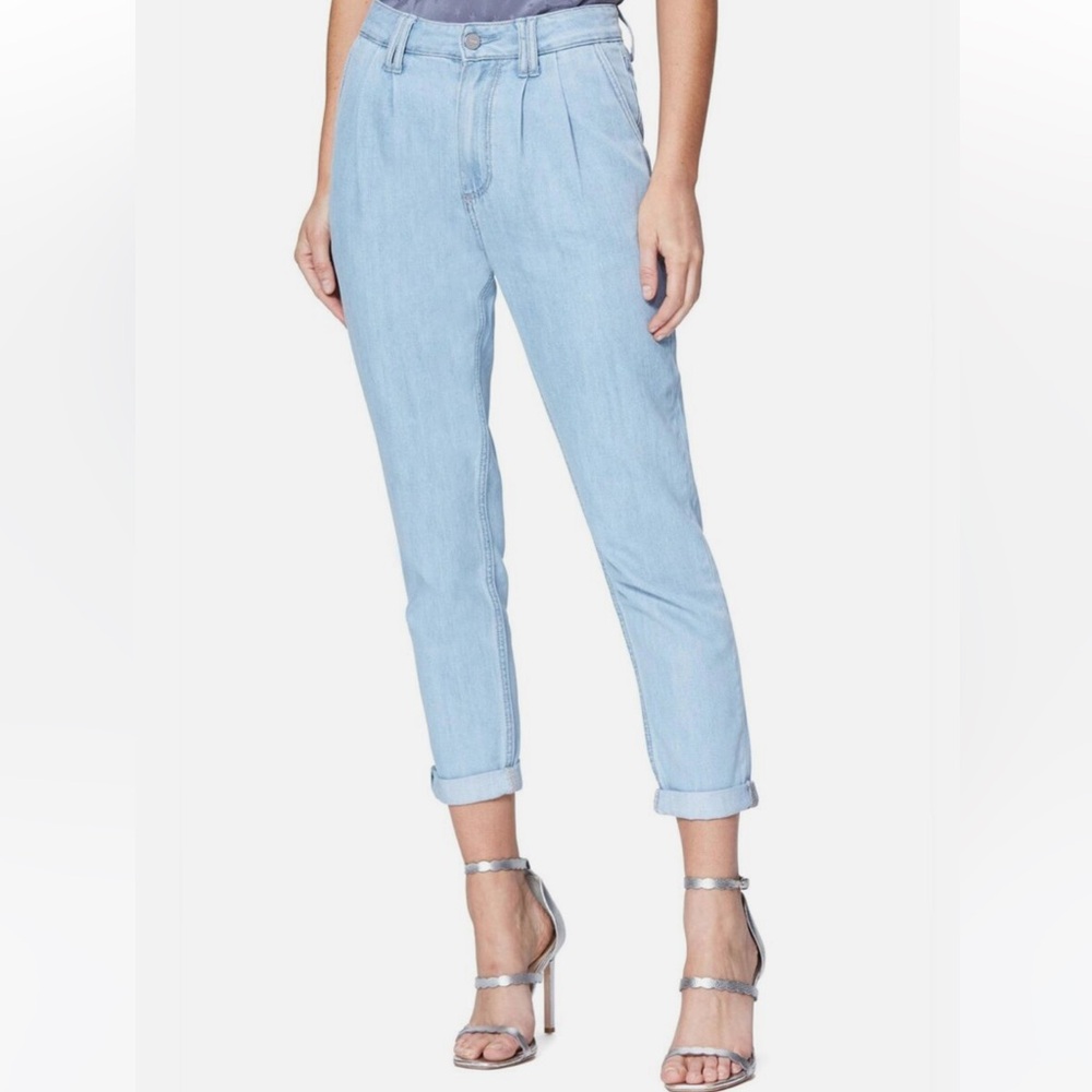 PAIGE Blue Ankle Cropped Jeans High-Waisted